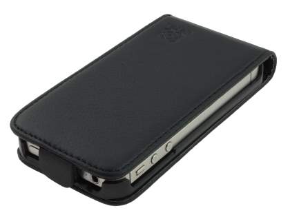 Synthetic Leather Flip Case for iPhone 4S/4 - Black