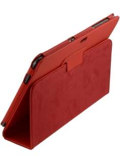 Synthetic Leather Flip Case with Fold-Back Stand for Samsung Galaxy Tab 10.1 - Red