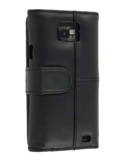 Samsung I9100 Galaxy S2 Synthetic Leather Wallet Case - Classic Black