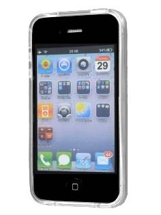 Retro Checkered-Pattern TPU Case for iPhone 4S - Clear