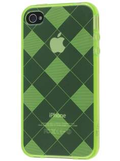 Retro Checkered-Pattern TPU Case for iPhone 4S - Light Green Retro Checkered-Pattern TPU Case for iPhone 4S - Light Green