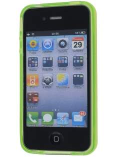 Retro Checkered-Pattern TPU Case for iPhone 4S - Light Green