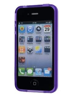 Retro Checkered-Pattern TPU Case for iPhone 4S - Purple