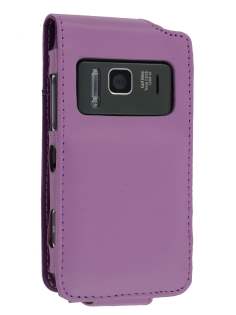 Synthetic Leather Flip Case for Nokia N8 - Purple