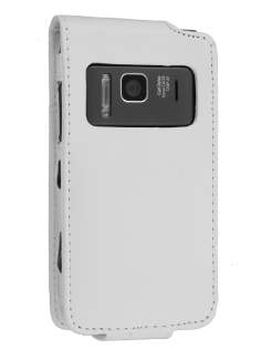 Synthetic Leather Flip Case for Nokia N8 - White