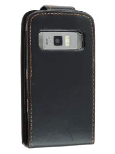 Synthetic Leather Flip Case for Nokia C7 - Black