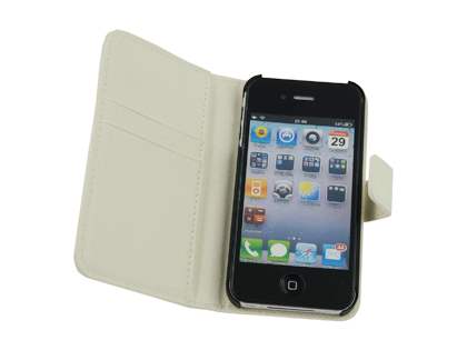 TS-CASE Genuine Leather Wallet Case for iPhone 4/4S - Cream