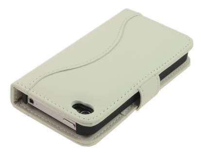 TS-CASE Genuine Leather Wallet Case for iPhone 4/4S - Cream