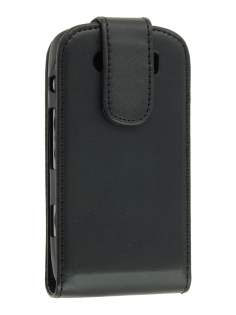BlackBerry Torch 9860 Synthetic Leather Flip Case - Classic Black