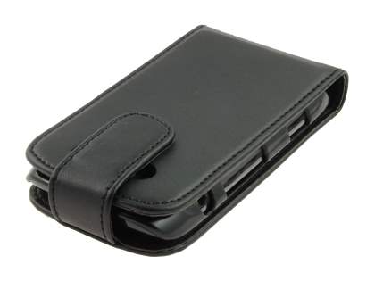 BlackBerry Torch 9860 Synthetic Leather Flip Case - Classic Black