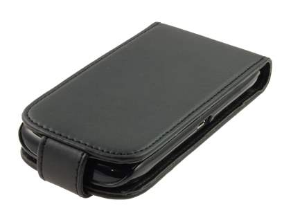 BlackBerry Torch 9860 Synthetic Leather Flip Case - Classic Black