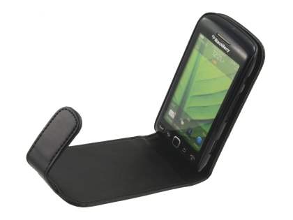 BlackBerry Torch 9860 Synthetic Leather Flip Case - Classic Black