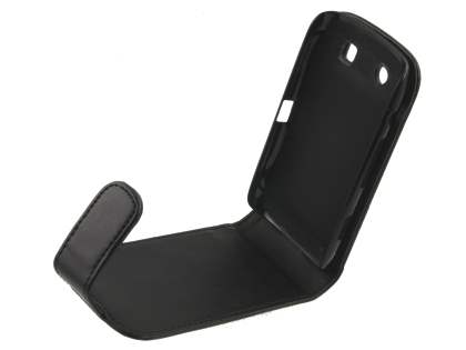 BlackBerry Torch 9860 Synthetic Leather Flip Case - Classic Black