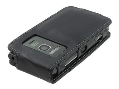 Synthetic Leather Flip Case for Nokia N8 - Black