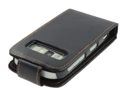 Synthetic Leather Flip Case for Nokia C7 - Black