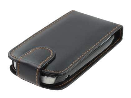Synthetic Leather Flip Case for Nokia C7 - Black