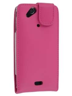 Sony Ericsson XPERIA Arc/Arc S Genuine Leather Flip Case - Pink
