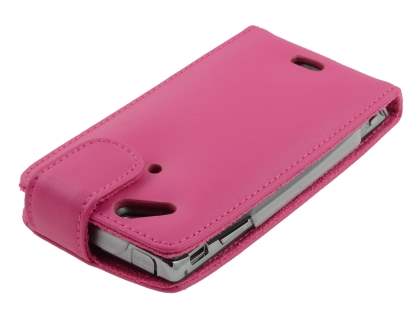 Sony Ericsson XPERIA Arc/Arc S Genuine Leather Flip Case - Pink