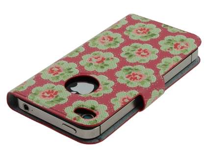 Vintage Inspired Lacquered Slim Synthetic Leather Portfolio Case for iPhone 4/4S