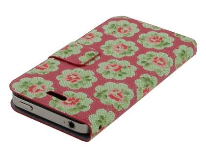 Vintage Inspired Lacquered Slim Synthetic Leather Portfolio Case for iPhone 4/4S