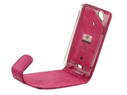 Sony Ericsson XPERIA Arc/Arc S Genuine Leather Flip Case - Pink