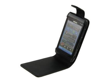 Nokia N8 Synthetic Leather Flip Case - Black