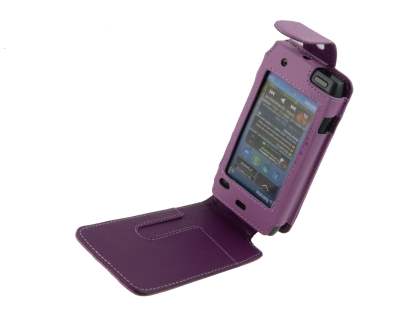 Synthetic Leather Flip Case for Nokia N8 - Purple
