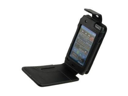 Synthetic Leather Flip Case for Nokia N8 - Black