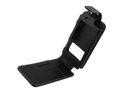 Synthetic Leather Flip Case for Nokia N8 - Black