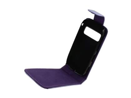Synthetic Leather Flip Case for Nokia C7 - Purple