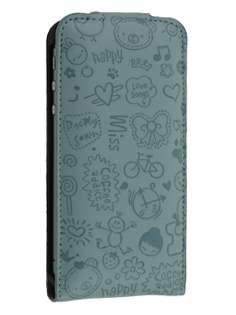 Lopez iPhone 4/4S Slim Synthetic Leather Flip Case - Cambridge Blue