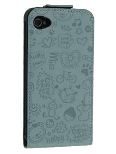 Lopez iPhone 4/4S Slim Synthetic Leather Flip Case - Cambridge Blue