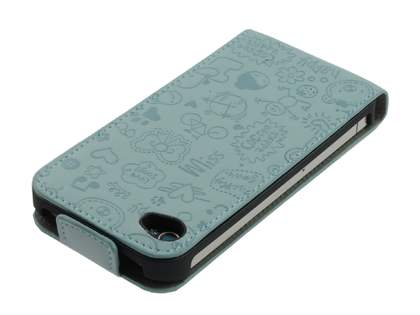 Lopez iPhone 4/4S Slim Synthetic Leather Flip Case - Cambridge Blue