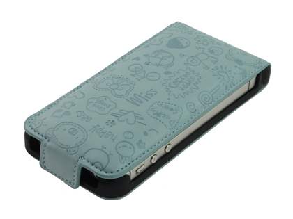 Lopez iPhone 4/4S Slim Synthetic Leather Flip Case - Cambridge Blue
