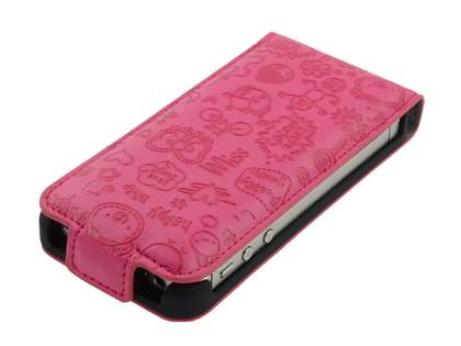 Lopez iPhone 4/4S Slim Synthetic Leather Flip Case - Hot Pink