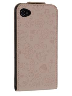 Lopez iPhone 4/4S Slim Synthetic Leather Flip Case - Desert Sand