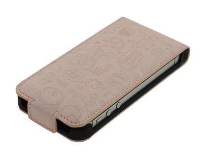 Lopez iPhone 4/4S Slim Synthetic Leather Flip Case - Desert Sand