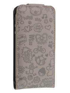 Lopez iPhone 4/4S Slim Synthetic Leather Flip Case - Thistle Grey Lopez iPhone 4/4S Slim Synthetic Leather Flip Case - Thistle Grey