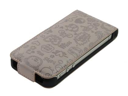 Lopez iPhone 4/4S Slim Synthetic Leather Flip Case - Thistle Grey