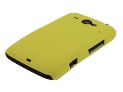 Rubberised Colour Case for HTC ChaCha - Canary Yellow