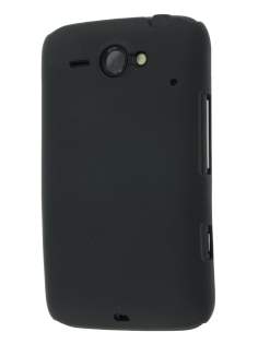 Rubberised Colour Case for HTC ChaCha - Classic Black