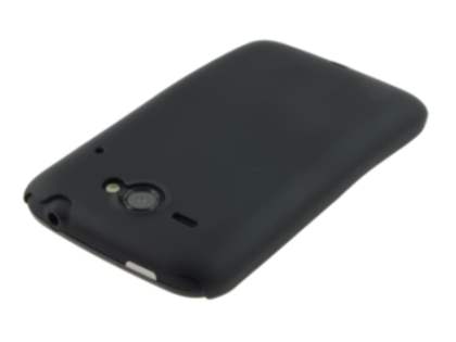 Rubberised Colour Case for HTC ChaCha - Classic Black
