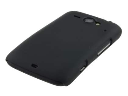Rubberised Colour Case for HTC ChaCha - Classic Black