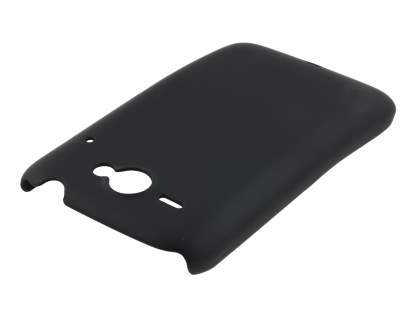 Rubberised Colour Case for HTC ChaCha - Classic Black