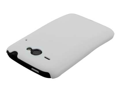 Rubberised Colour Case for HTC ChaCha - Pearl White
