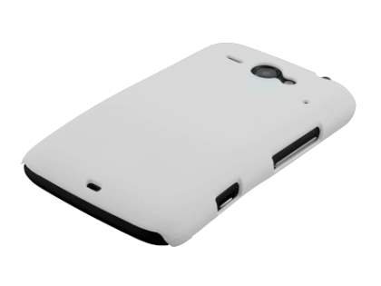 Rubberised Colour Case for HTC ChaCha - Pearl White