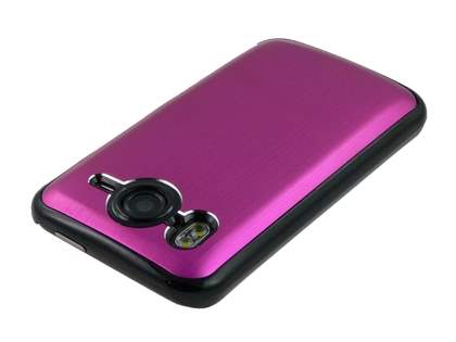 Brushed Aluminium Case for HTC Desire HD - Hot Pink