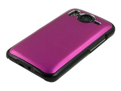 Brushed Aluminium Case for HTC Desire HD - Hot Pink