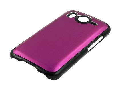 Brushed Aluminium Case for HTC Desire HD - Hot Pink