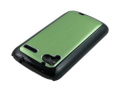 Brushed Aluminium Case for HTC Sensation - Lime Green